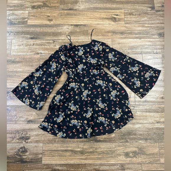 Free People Chiffon Lilou Dress in Black Print XS - Picture 9 of 11